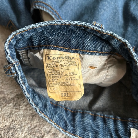 Y2K Kenvibe Starpatch Denim Distressed Baggy Streetwear Oversized Jorts - Picture 5 of 9